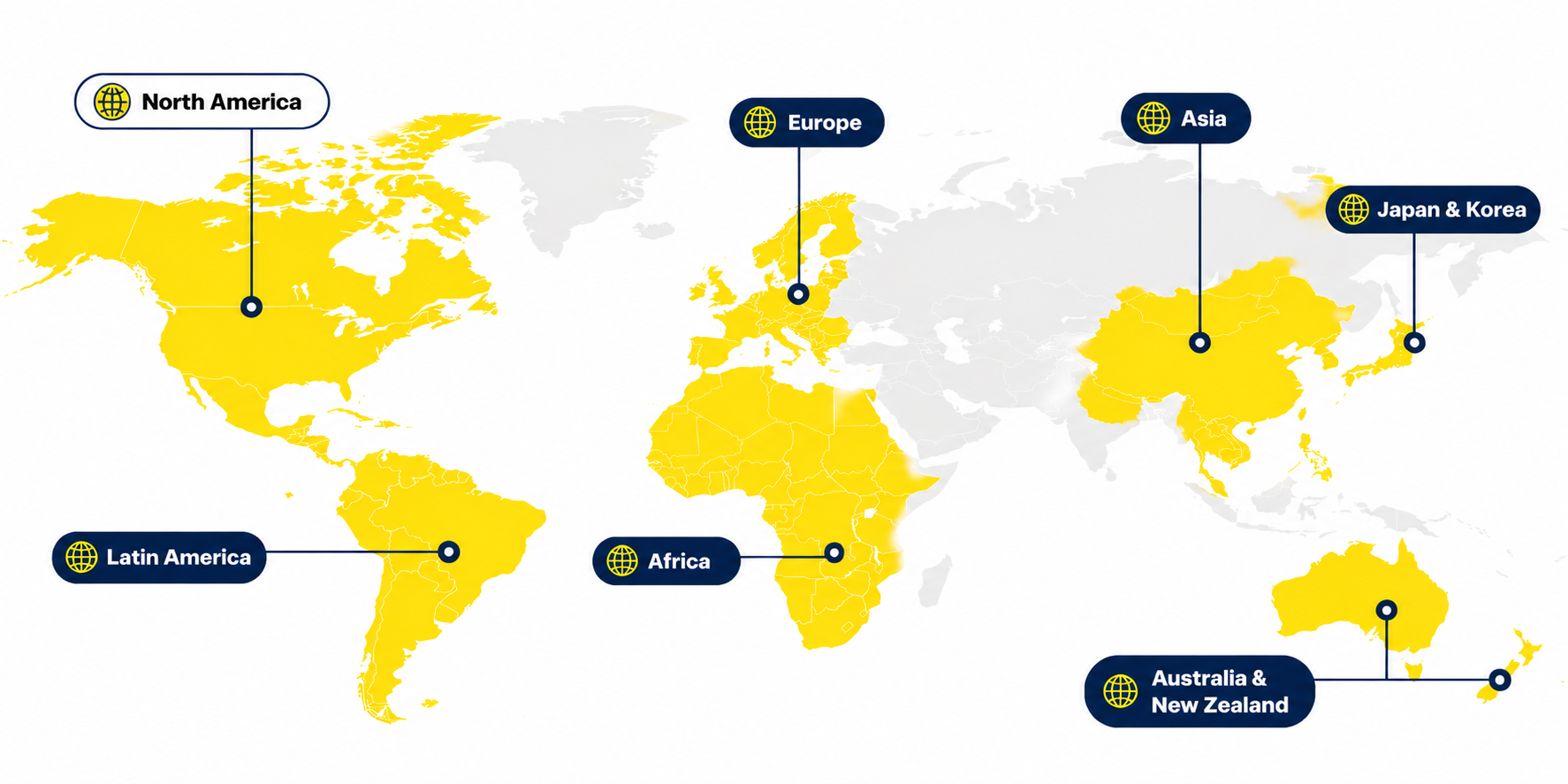 World map showing compatibility