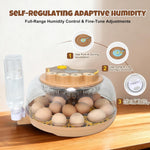 Zemiro Advanced 18-Egg Incubator for Beginners with Balanced Automation, Stable Temperature, Adaptive Humidity & Full Monitoring