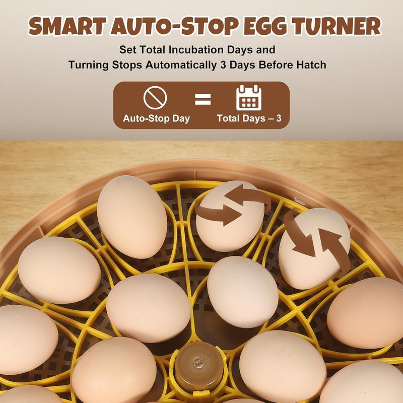 Zemiro Advanced 18-Egg Incubator for Beginners with Balanced Automation, Stable Temperature, Adaptive Humidity & Full Monitoring