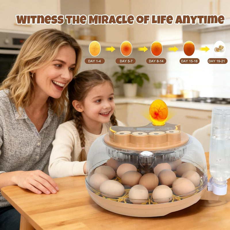 Zemiro Advanced 18-Egg Incubator for Beginners with Balanced Automation, Stable Temperature, Adaptive Humidity & Full Monitoring