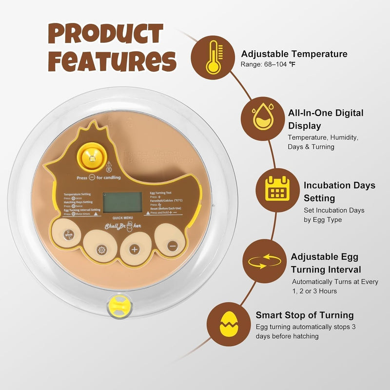 Zemiro Advanced 18-Egg Incubator for Beginners with Balanced Automation, Stable Temperature, Adaptive Humidity & Full Monitoring