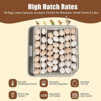 ZemiroHatch Series 4 ★ 48-Egg Incubator for Serious Breeders with Full Automation, Minimal Maintenance, Precision Control & Chick-Safe Design