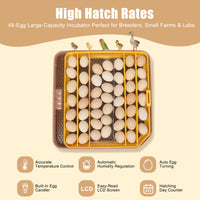 ZemiroHatch Series 4 ★ 48-Egg Incubator for Serious Breeders with Full Automation, Minimal Maintenance, Precision Control & Chick-Safe Design